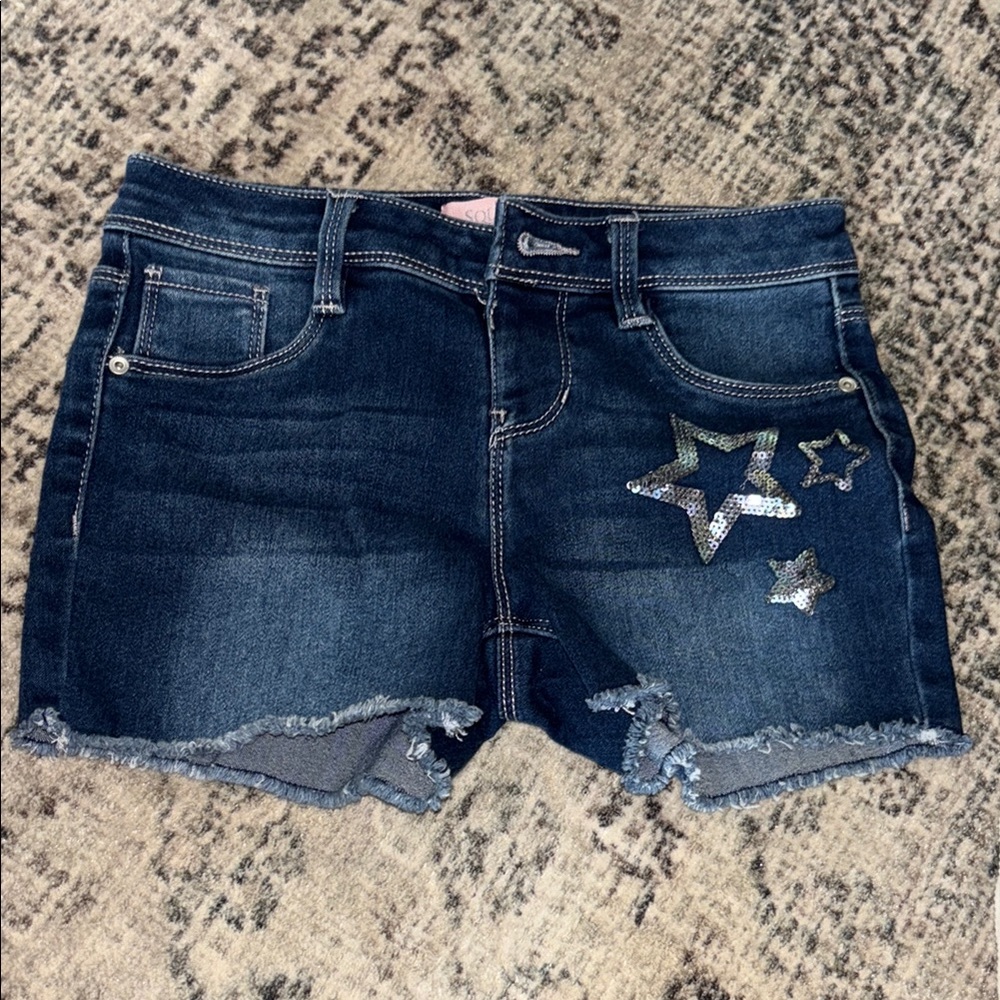 Squeeze Blue Denim Shorts with Cuffed Hems